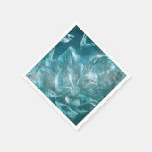 Rustikale Aquamarine Blumenmuster Glitzer Sparkass Serviette (Ecke)