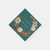 Rustikale Aquamarine Blüte Serviette (Ecke)