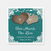 Rustikale Aquamarine Burlap Lace String Lights Hoc Serviette (Vorderseite)