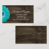 Rustikale Aquamarine Gerber Daisy Business Cards Visitenkarte (Vorne/Hinten)