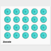 Rustikale Aquamarine Gerber Daisy Round Stickers S (Blatt)