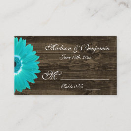 Rustikale Aquamarine Gerber Daisy Wedding Platzkar Platzkarte