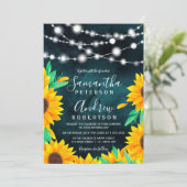 Rustikale aquamarine grüne Saitenleuchten Sonnenbl Einladung (Stehend Vorderseite)