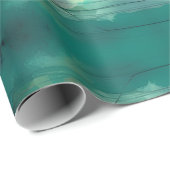 Rustikale Aquamarine Herbstwoche Blätter Blumen Geschenkpapier (Rolleneckpunkt)