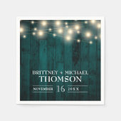 Rustikale Aquamarine Holzsäge Neapel Serviette (Vorderseite)