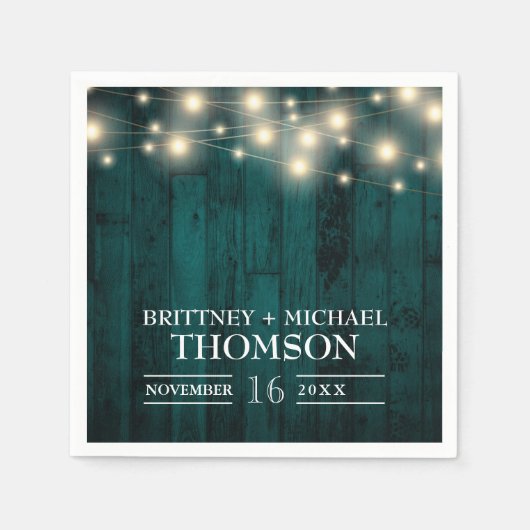 Rustikale Aquamarine Holzsäge Neapel Serviette (Vorderseite)