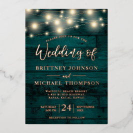 Rustikale, Aquamarine Holzsägemeißeleien Folieneinladung