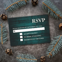 Rustikale Aquamarine Holzzeichenleuchten RSVP-Kart RSVP Karte