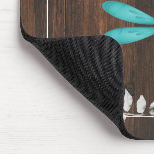 Rustikale Aquamarine Libelle, Personalisierte Maus Mousepad (Ecke)