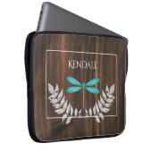 Rustikale Aquamarine Libelle Personalisierter Lapt Laptopschutzhülle (Vorne Rechts)
