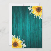 Rustikale Aquamarine Mason Jar Wood Sunflower Wedd Save The Date (Rückseite)