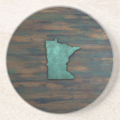 Rustikale Aquamarine Minnesota Form Getränkeuntersetzer (Vorne)