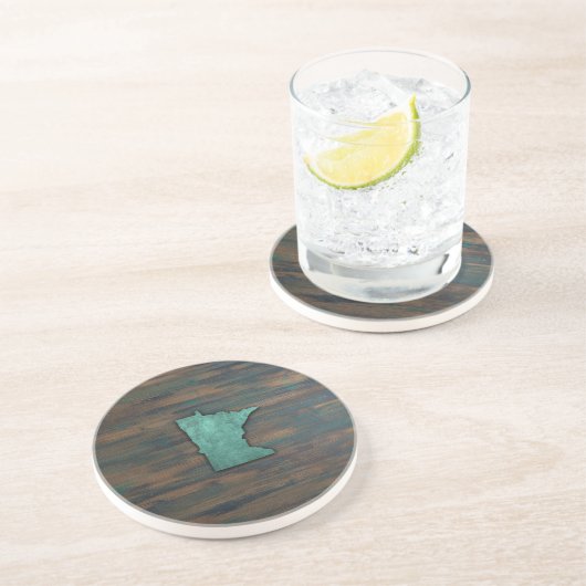 Rustikale Aquamarine Minnesota Form Getränkeuntersetzer (Seite)