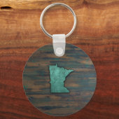 Rustikale Aquamarine Minnesota Form Schlüsselanhänger (Vorderseite)