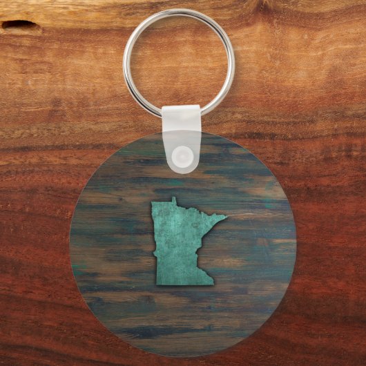 Rustikale Aquamarine Minnesota Form Schlüsselanhänger (Vorderseite)