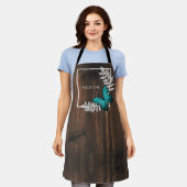 Rustikale Aquamarine Schmetterling Personalisierte Schürze (Getragen)