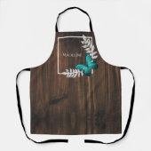 Rustikale Aquamarine Schmetterling Personalisierte Schürze (Vorderseite)