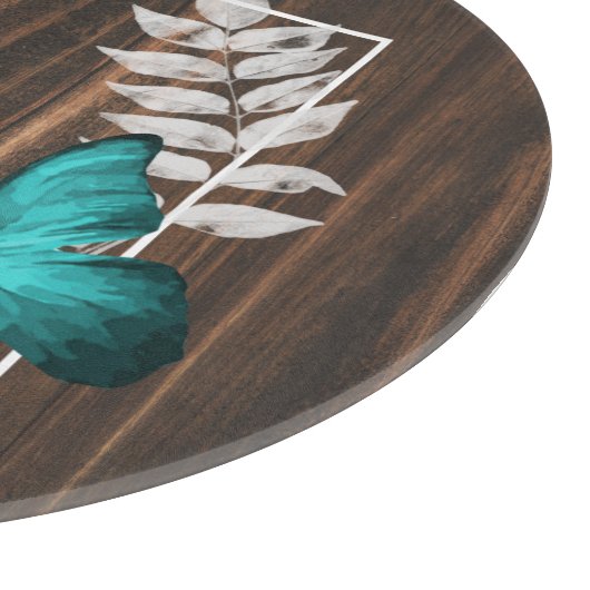 Rustikale Aquamarine Schmetterlingsplatte Personal Schneidebrett (Ecke)