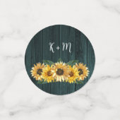 Rustikale Aquamarine Sonnenblumencreme Konfetti (Klein Vorderseite)