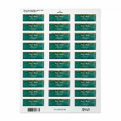 Rustikale Aquamarine und Gold-Rücksendeadresse (Vorne)