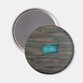 Rustikale Aquamarine Verbindungsform Magnet (Vorderseite/Rückseite)