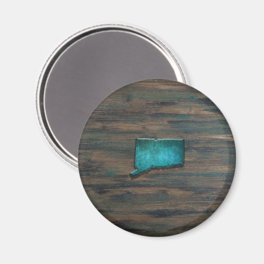 Rustikale Aquamarine Verbindungsform Magnet (Vorderseite/Rückseite)