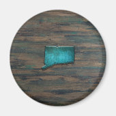 Rustikale Aquamarine Verbindungsform Magnet (Vorne)