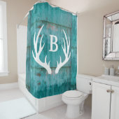 Rustikale aquamarine verrostete Metallblätter u. Duschvorhang (Beispiel)