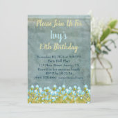 Rustikale Aquamarine Wasserfarben Kunst, Dichtung  Einladung (Stehend Vorderseite)