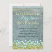 Rustikale Aquamarine Wasserfarben Kunst, Dichtung  Einladung (Vorderseite)