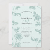 Rustikale Aquamarine whimsical Floral Wedding Einladung (Vorderseite)