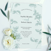 Rustikale Aquamarine whimsical Floral Wedding Einladung