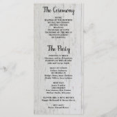 Rustikale Aquarell-Blätter auf Stallholzhochzeit Programm (Rückseite)