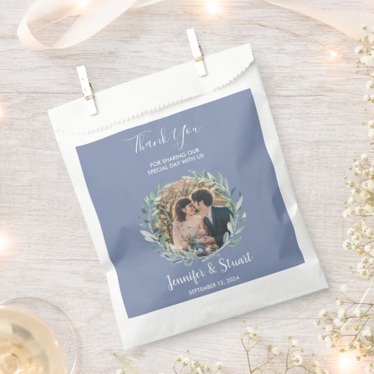 Rustikale Aquarell Blätter danke Ihnen Foto Hochze Geschenktütchen (Ausgeschnitten)