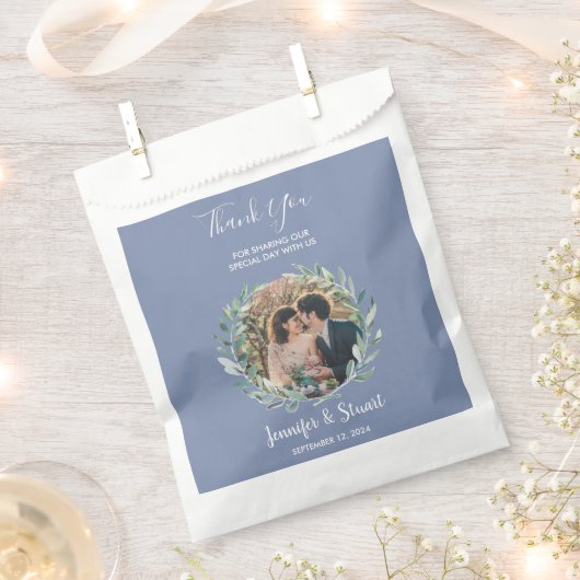 Rustikale Aquarell Blätter danke Ihnen Foto Hochze Geschenktütchen (Ausgeschnitten)