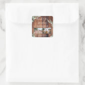 Rustikale Aquarell Blätter Foto Danke für Ihre Hoc Quadratischer Aufkleber (Tasche)