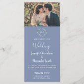 Rustikale Aquarell Blätter Foto Hochzeit Programm (Vorderseite)