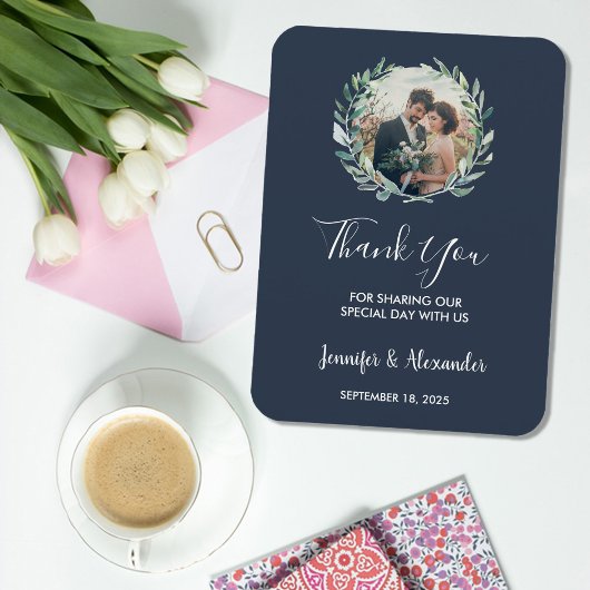 Rustikale Aquarell Blätter Foto Vielen Dank für Ih Magnet