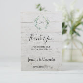 Rustikale Aquarell Blätter Holz Danke für Ihre Hoc Einladung (Stehend Vorderseite)