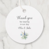 Rustikale Aquarell Blue Coffee Pot Blume Geschenkanhänger (Rückseite)