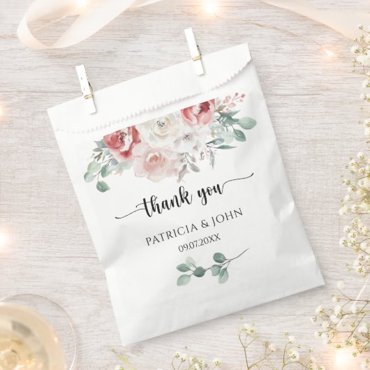 Rustikale Aquarell-Blumen Hochzeit Danke Geschenktütchen (Ausgeschnitten)