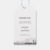 Rustikale Aquarell danke Foto Hochzeit Geschenkanhänger (Vorderseite)