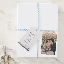 Rustikale Aquarell danke Foto Hochzeit Geschenkanhänger