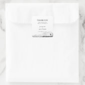 Rustikale Aquarell danke Ihnen Hochzeit Quadratischer Aufkleber (Tasche)