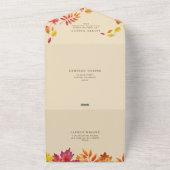 Rustikale Aquarell-Herbstblätter Herbsthochzeit All In One Einladung (Außenbereich)