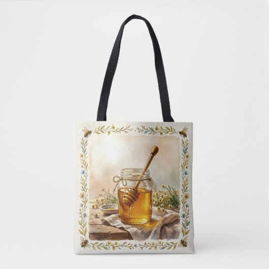 Rustikale Aquarell-Honigglas-Tasche Tasche (Vorderseite)