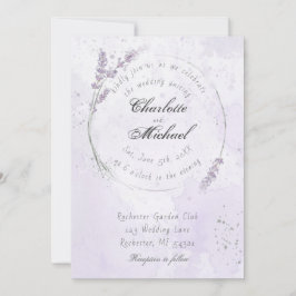 Rustikale Aquarell lila Lavendel Blume Hochzeit Einladung