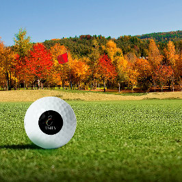 Rustikale Aquarell-Monogramm E Mama Golfball