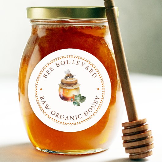 Rustikale Aquarell Queen Bee Honey Jar Beekeeper Runder Aufkleber