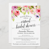 Rustikale Aquarell-Stiefmütterchen Virtual Brautpa Einladung (Vorne/Hinten)